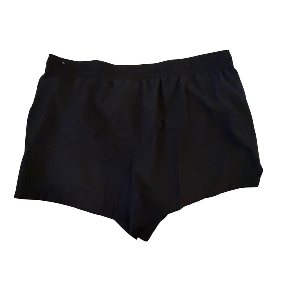Reebok women's Athletic Running Shorts Black Logo Elastic Waist Training Gym